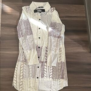 Lily Textured Long Sleeve (Dress in Cream and Brown